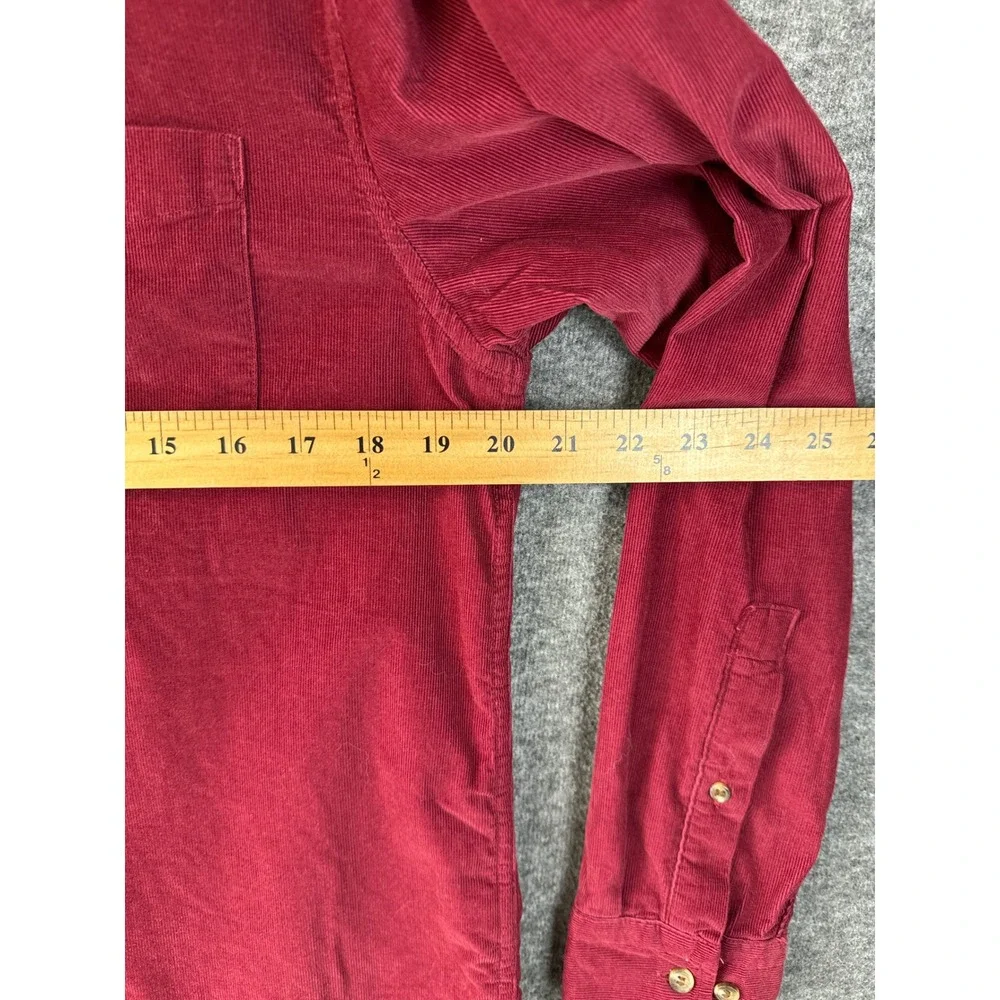 Banana Republic Corduroy Shirt Mens M Burgundy Slim Fit Fine Wale Hipster NWT